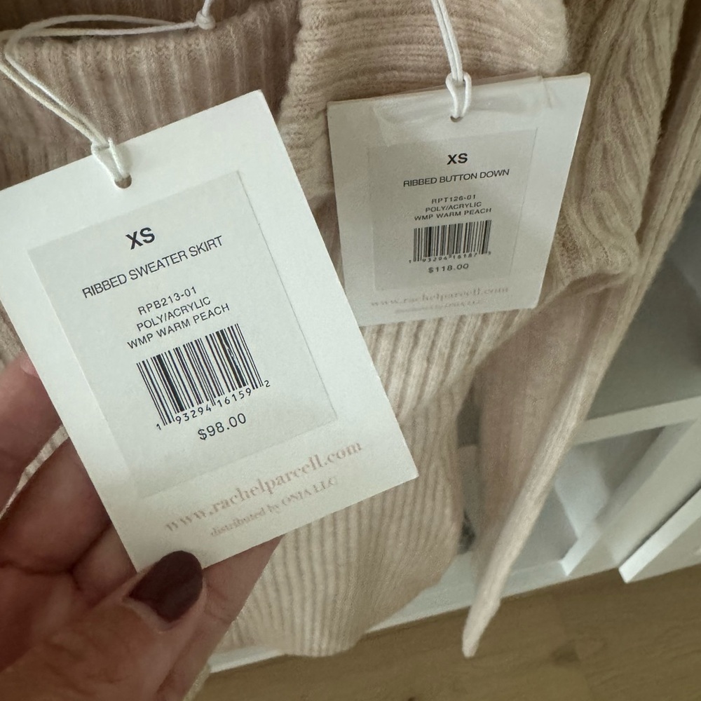 Rachel Parcell Cream Ribbed Set — Sweater and Mini Skirt - Picture 4 of 4